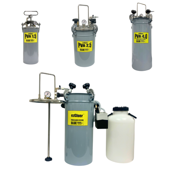 ezGluer™ PVA 1.5, 2.5, and 4.0 Gallon Pressure Pot