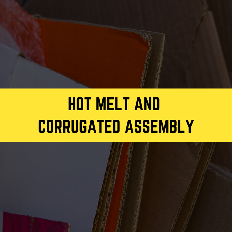 corrugated cardboard pieces with text overlay